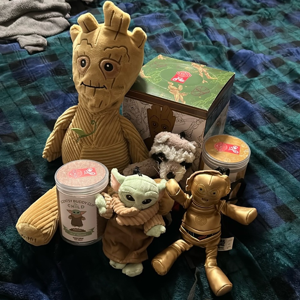 Plush Scentsy Buddy Guardians Of The Galaxy, Groot CP30 Rocket Child Yoda